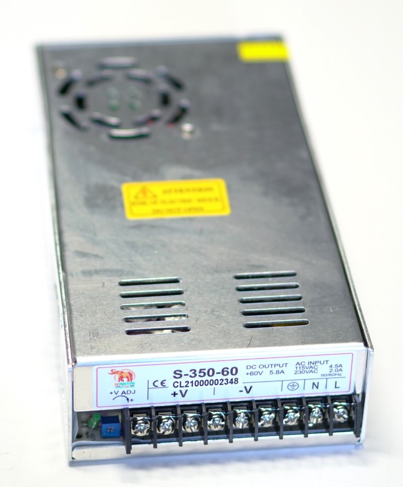 Front view of the 60VDC 6 amp power supply