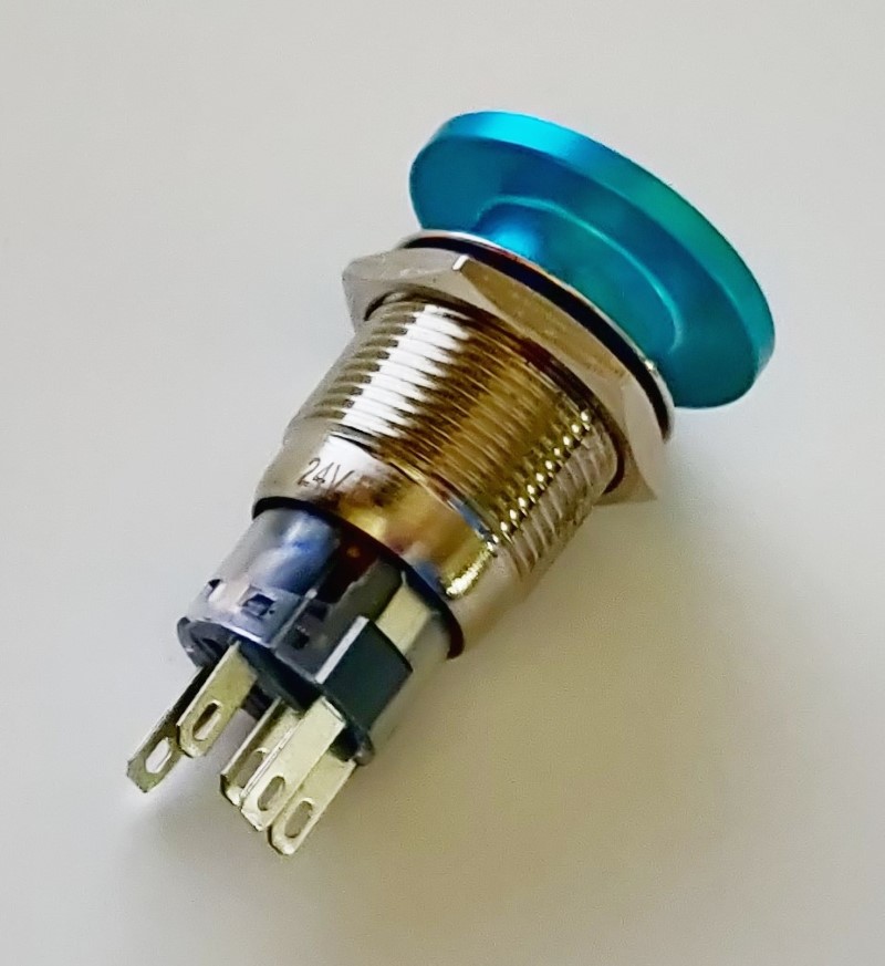 Blue Push Button Switch with LED secondary view